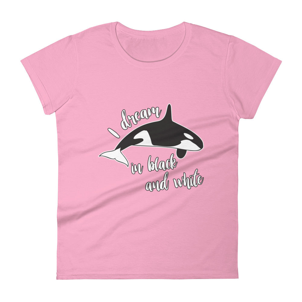 Dream in Black and White Women's Shirt - Splashing Apparel