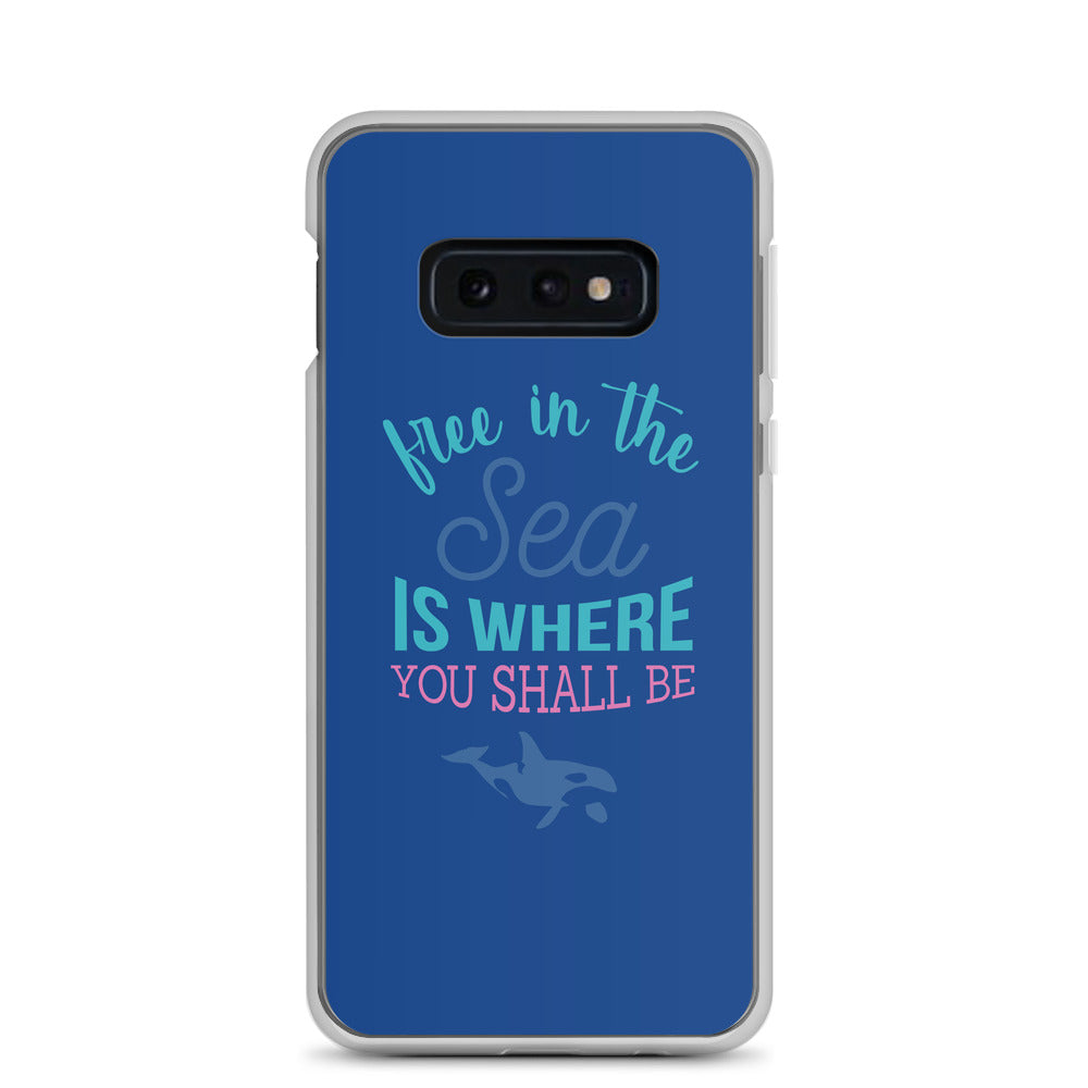 Free in the Sea Samsung Case Dark Blue - Splashing Apparel