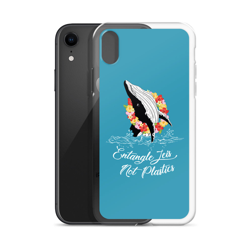 Entangle Leis Not Plastics iPhone Case Blue - Splashing Apparel