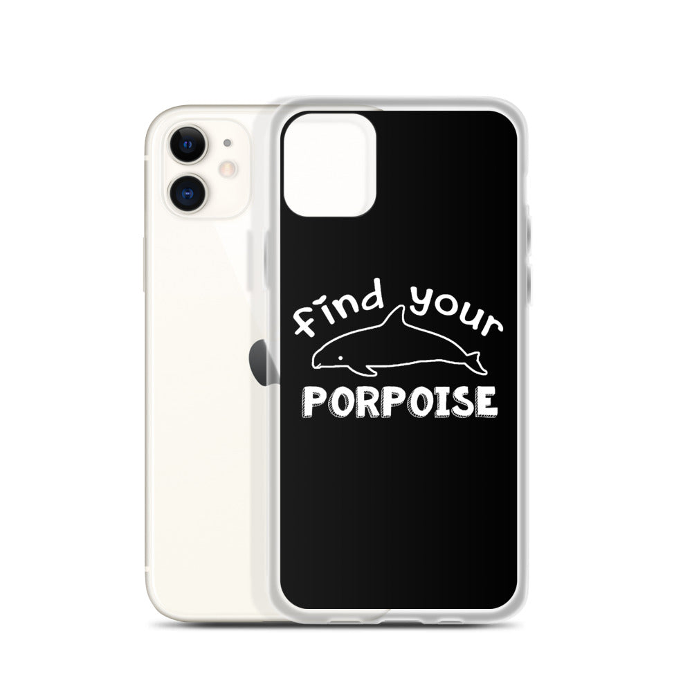 Find Your Porpoise iPhone Case Black - Splashing Apparel