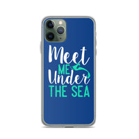 Meet Me Under the Sea iPhone Case Dark Blue - Splashing Apparel