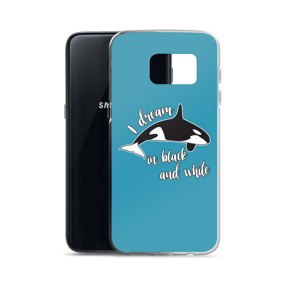 Dream in Black and White Samsung Case Blue - Splashing Apparel