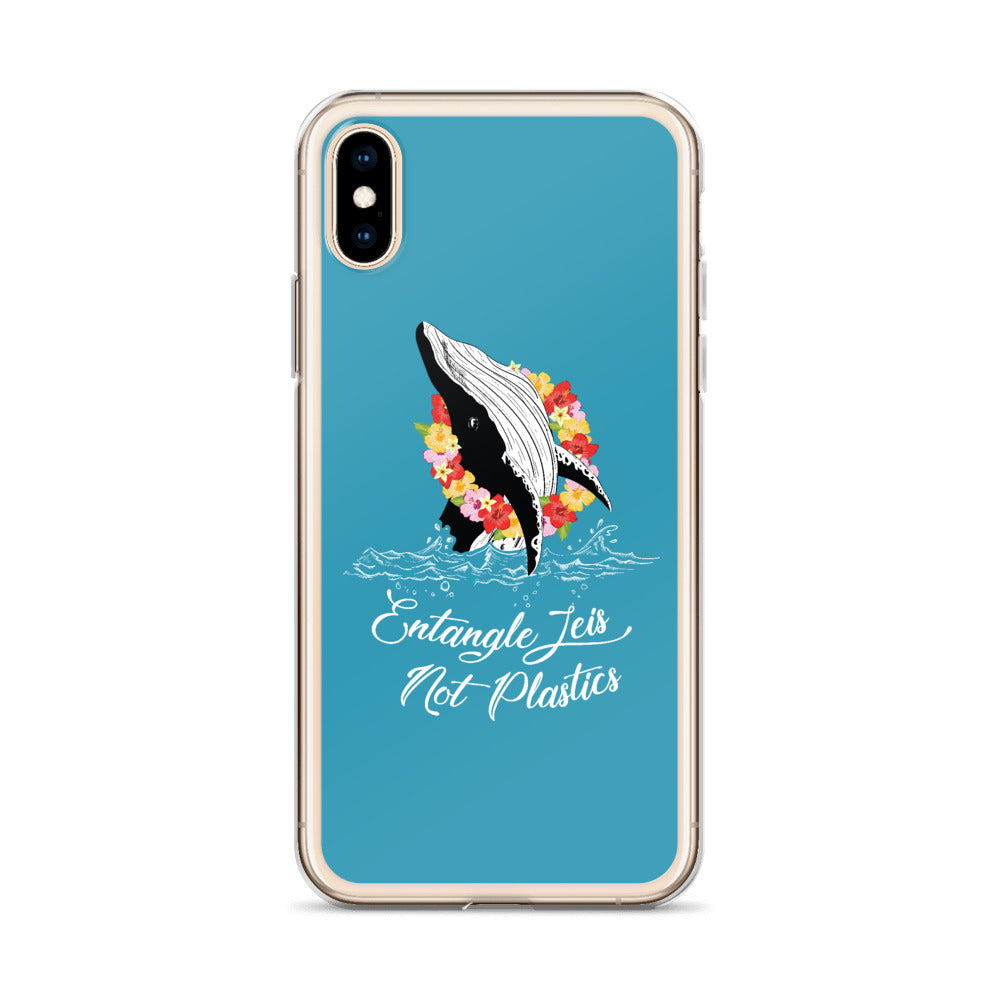 Entangle Leis Not Plastics iPhone Case Blue - Splashing Apparel