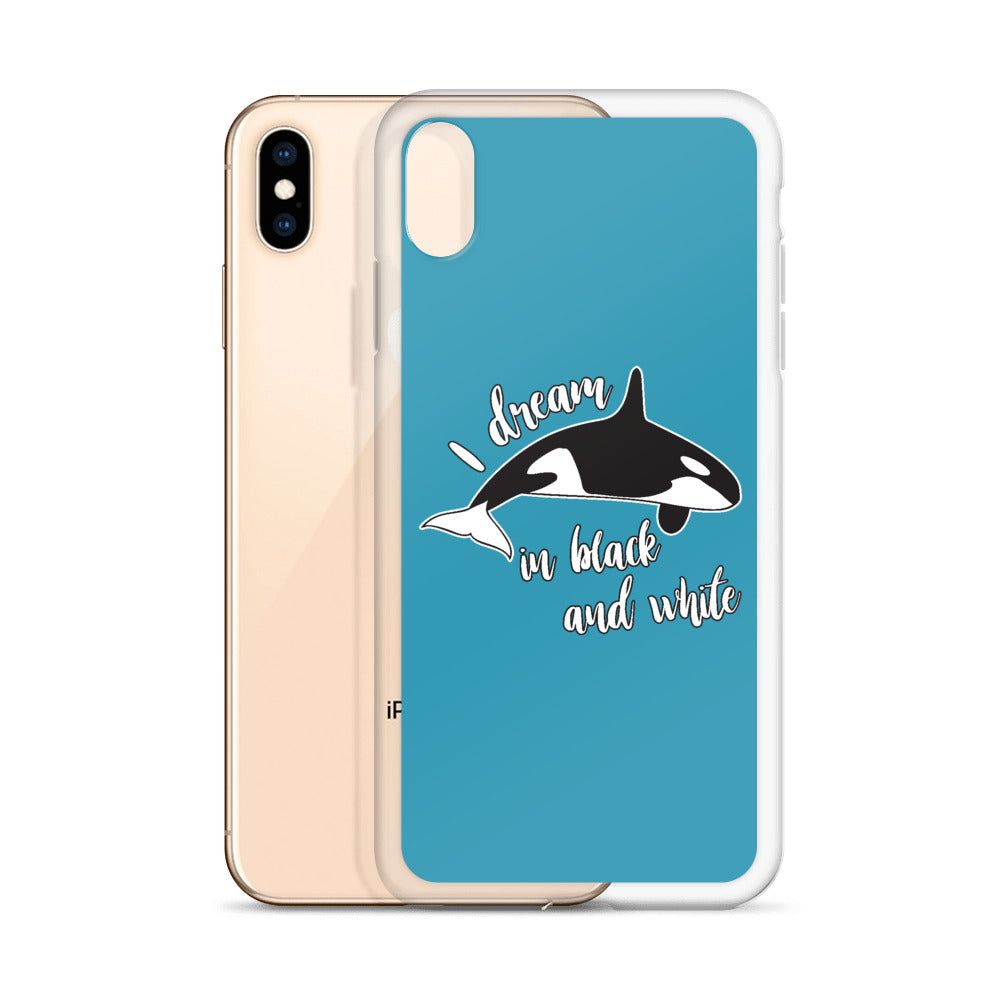 Dream in Black and White iPhone Case Blue - Splashing Apparel