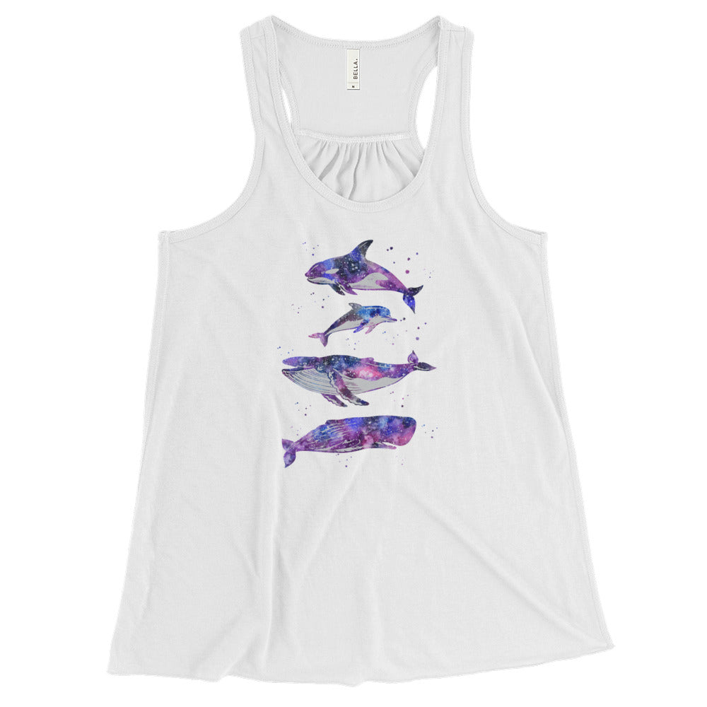 Cosmic Beauties Women's Flowy Racerback Tank - Splashing Apparel