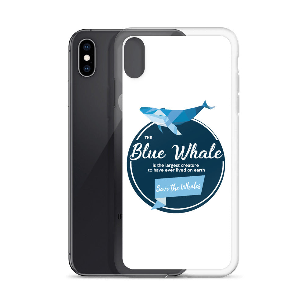 Blue Whale iPhone Case White - Splashing Apparel