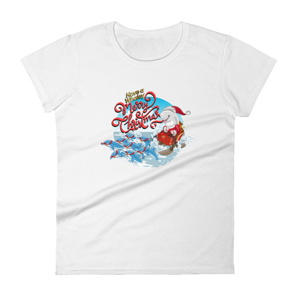 Santa’s Reindolphins Women's t-shirt - Splashing Apparel