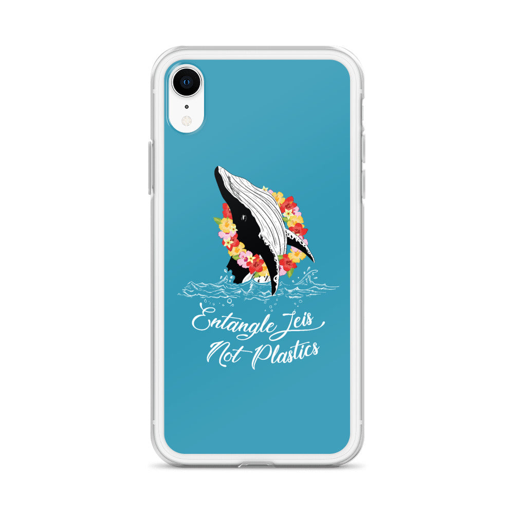 Entangle Leis Not Plastics iPhone Case Blue - Splashing Apparel