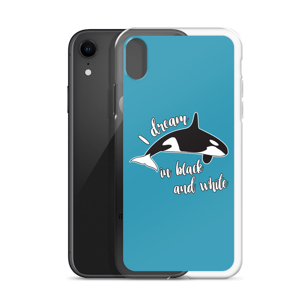 Dream in Black and White iPhone Case Blue - Splashing Apparel