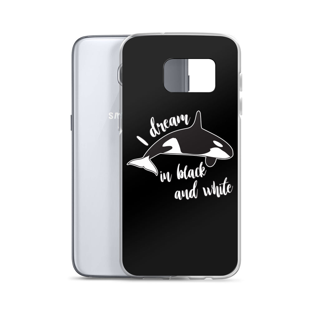 Dream in black and White Samsung Case Black - Splashing Apparel