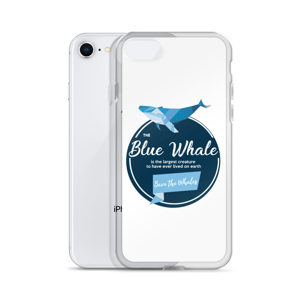 Blue Whale iPhone Case White - Splashing Apparel