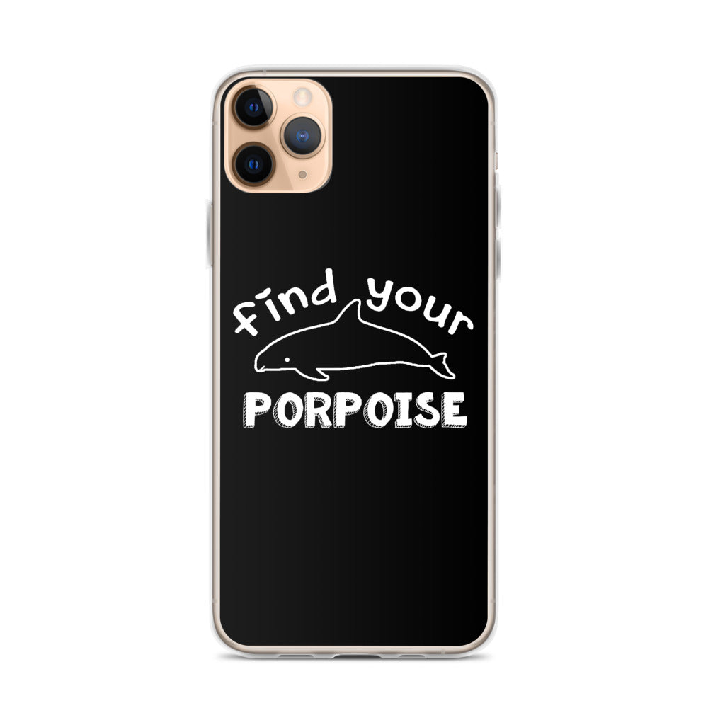 Find Your Porpoise iPhone Case Black - Splashing Apparel