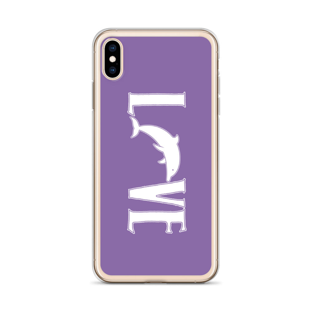 Love Dolphins iPhone Case Purple - Splashing Apparel