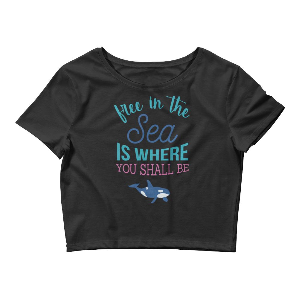 Free in the Sea Women’s Crop Tee - Splashing Apparel