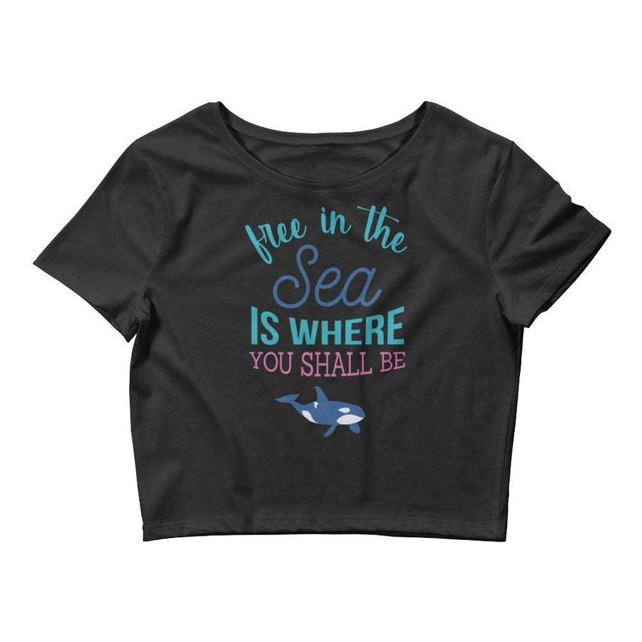 Free in the Sea Women’s Crop Tee - Splashing Apparel