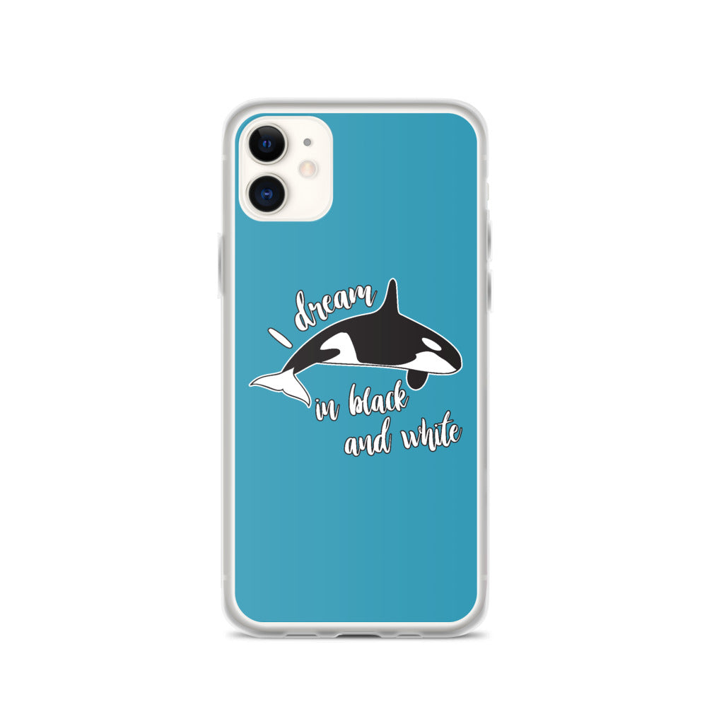 Dream in Black and White iPhone Case Blue - Splashing Apparel