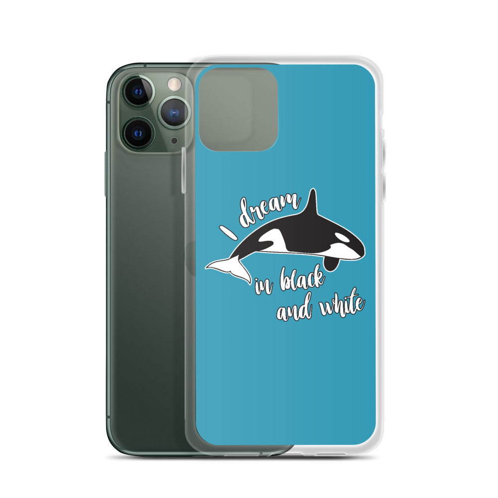 Dream in Black and White iPhone Case Blue - Splashing Apparel