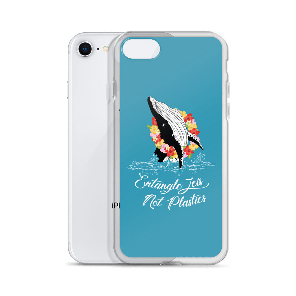 Entangle Leis Not Plastics iPhone Case Blue - Splashing Apparel