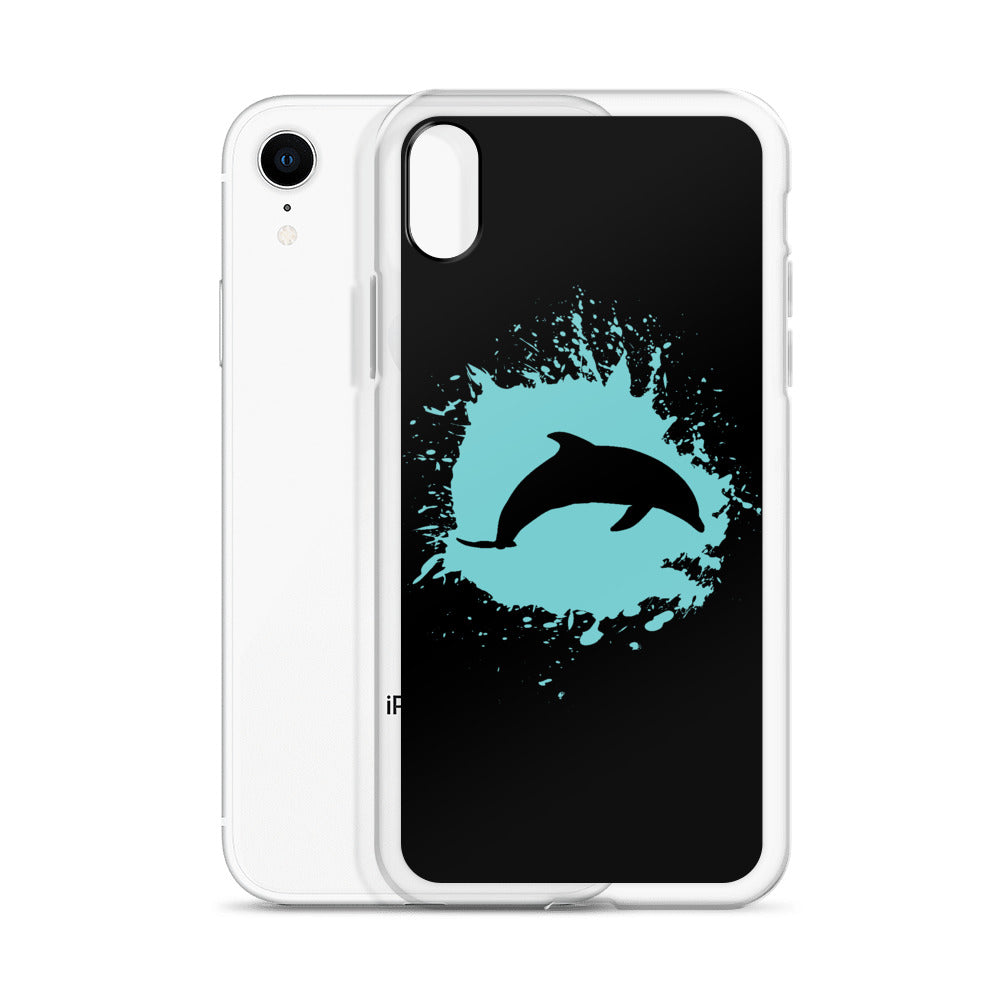 Dolphin Splash iPhone Case Black - Splashing Apparel