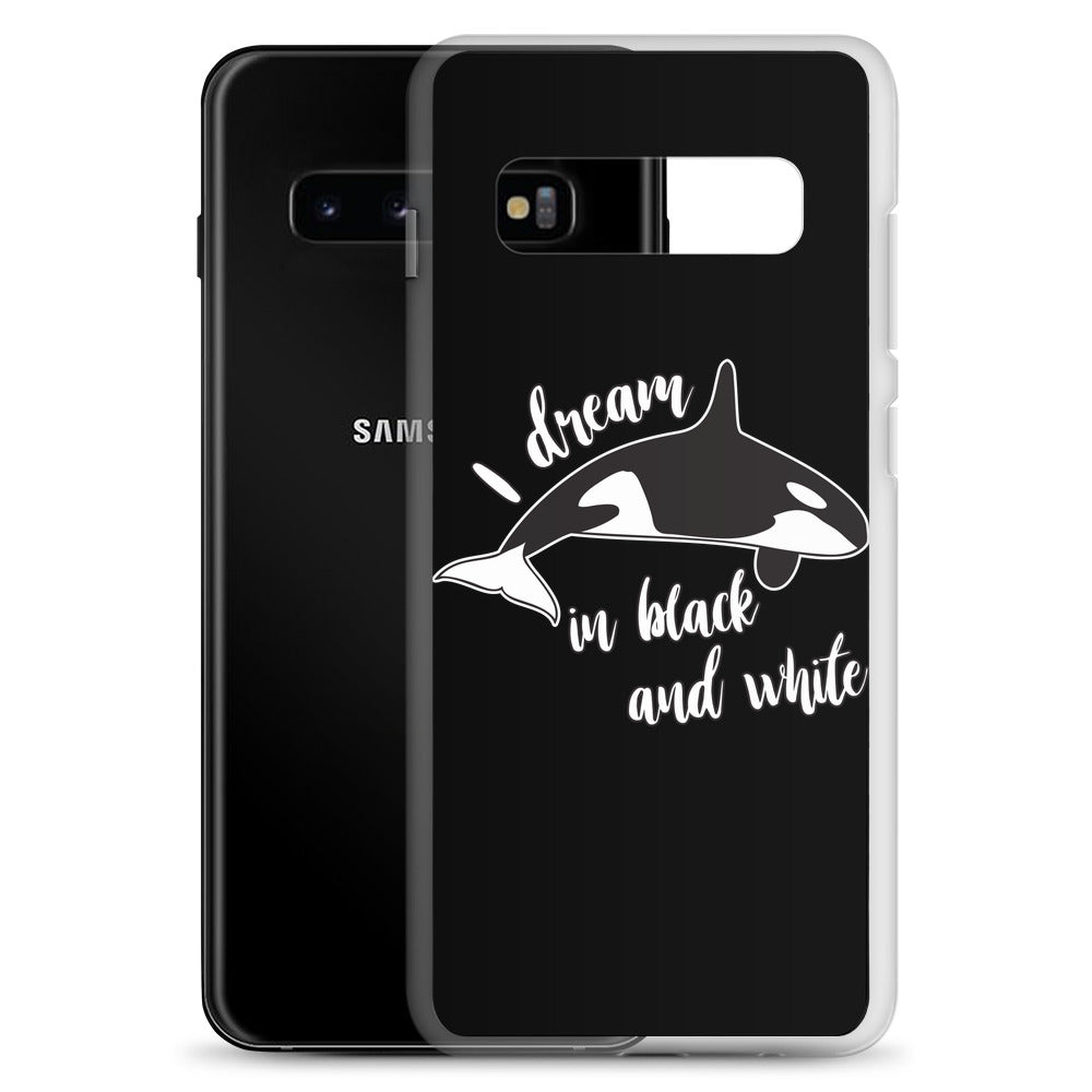 Dream in black and White Samsung Case Black - Splashing Apparel