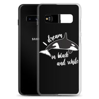 Dream in black and White Samsung Case Black - Splashing Apparel