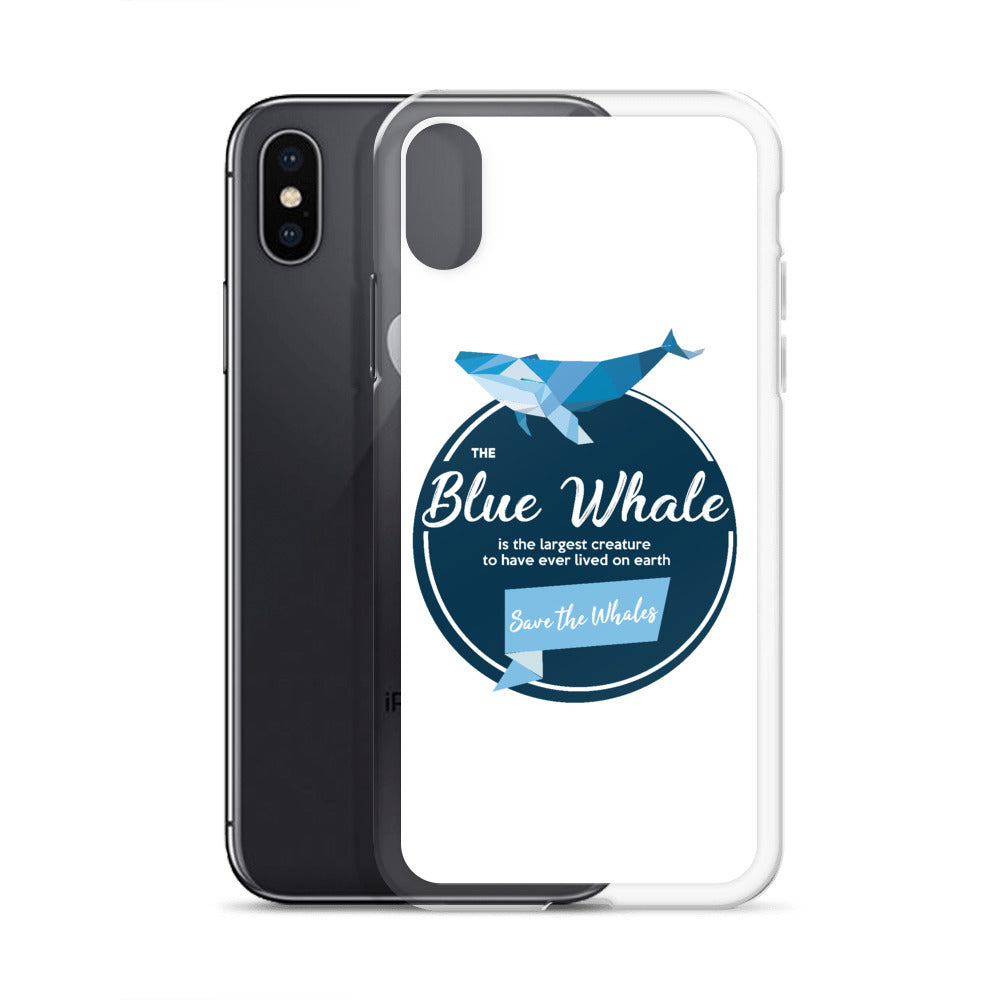 Blue Whale iPhone Case White - Splashing Apparel