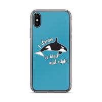 Dream in Black and White iPhone Case Blue - Splashing Apparel