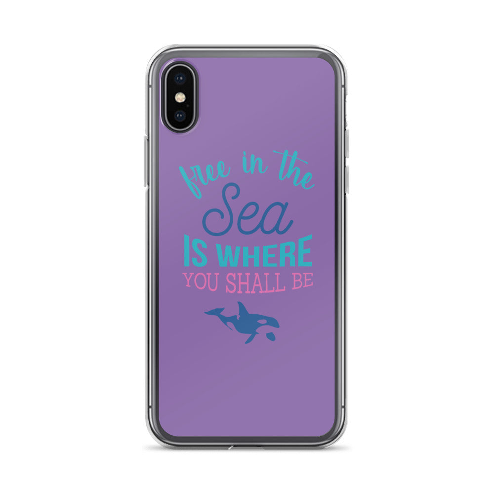 Free in the Sea iPhone Case Purple - Splashing Apparel