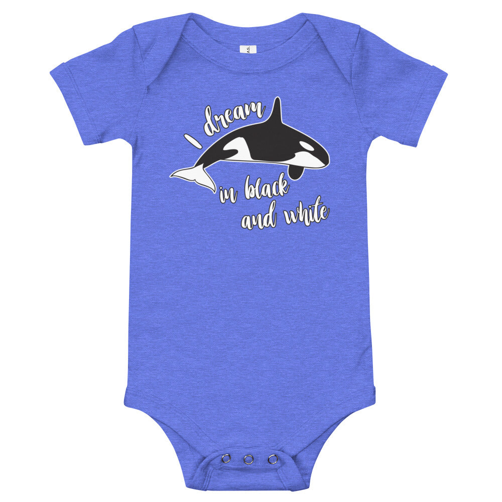 Dream in Black and White Baby Onesie