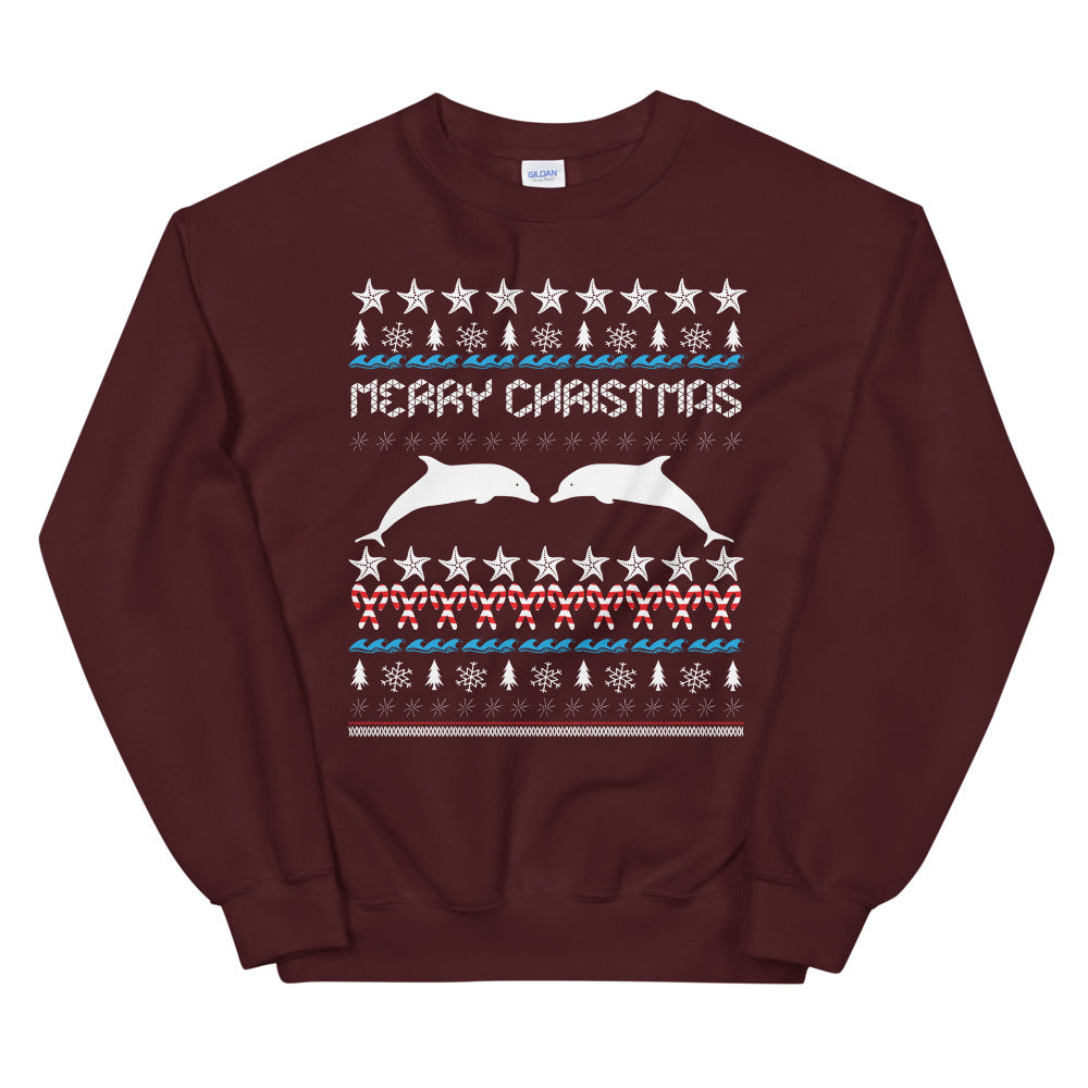 Christmas Dolphin Sweatshirt - Splashing Apparel