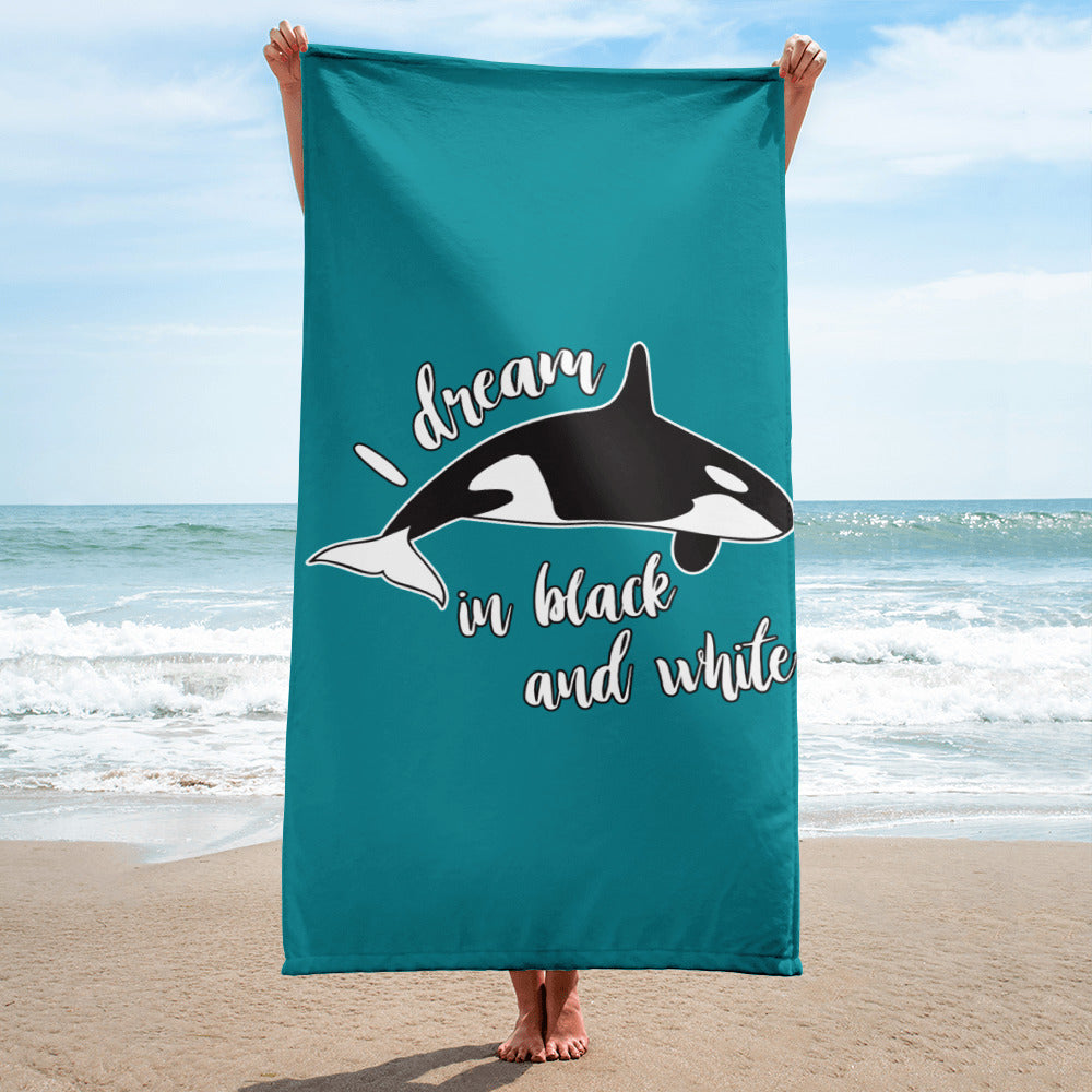 Dream in Black and White Towel - Splashing Apparel