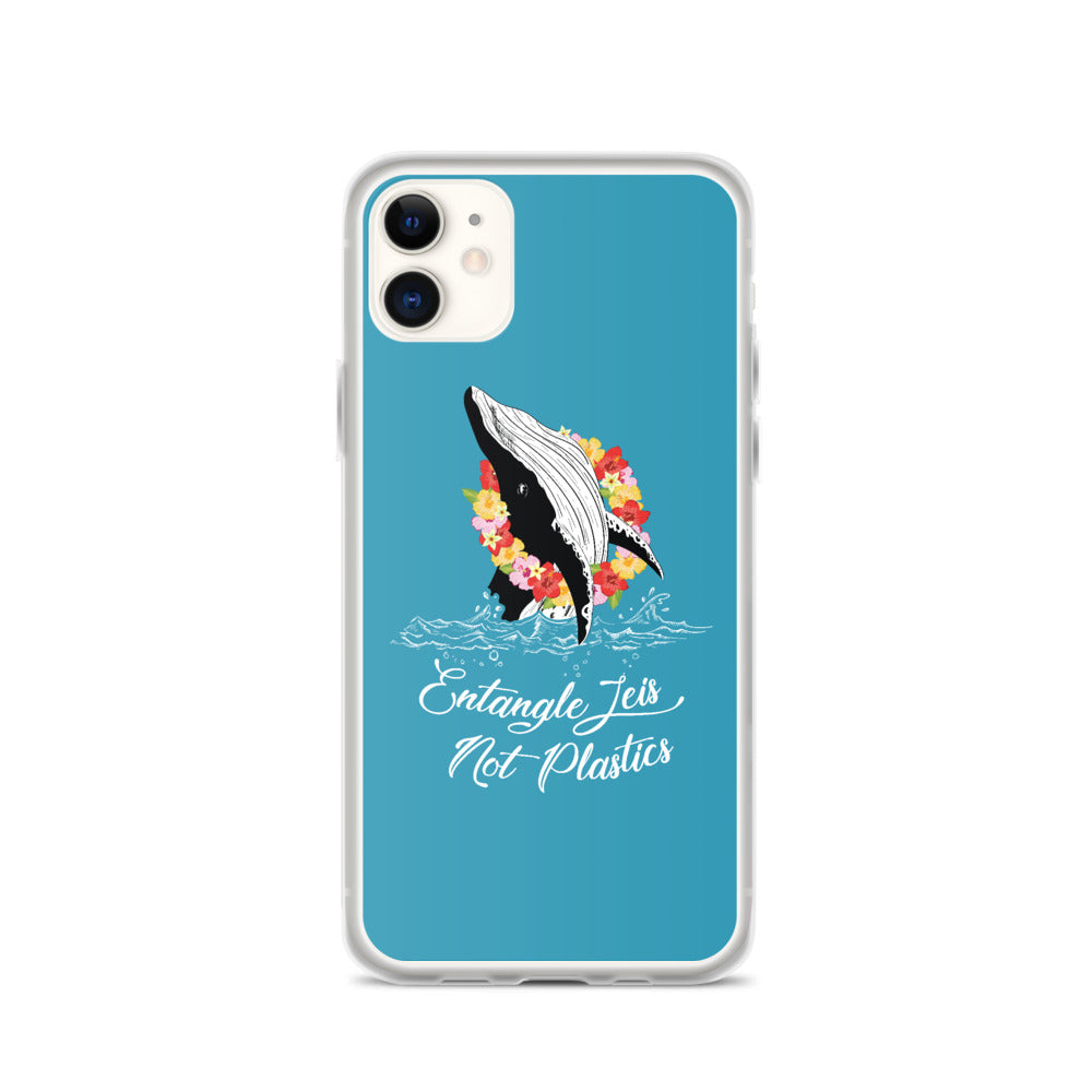 Entangle Leis Not Plastics iPhone Case Blue - Splashing Apparel