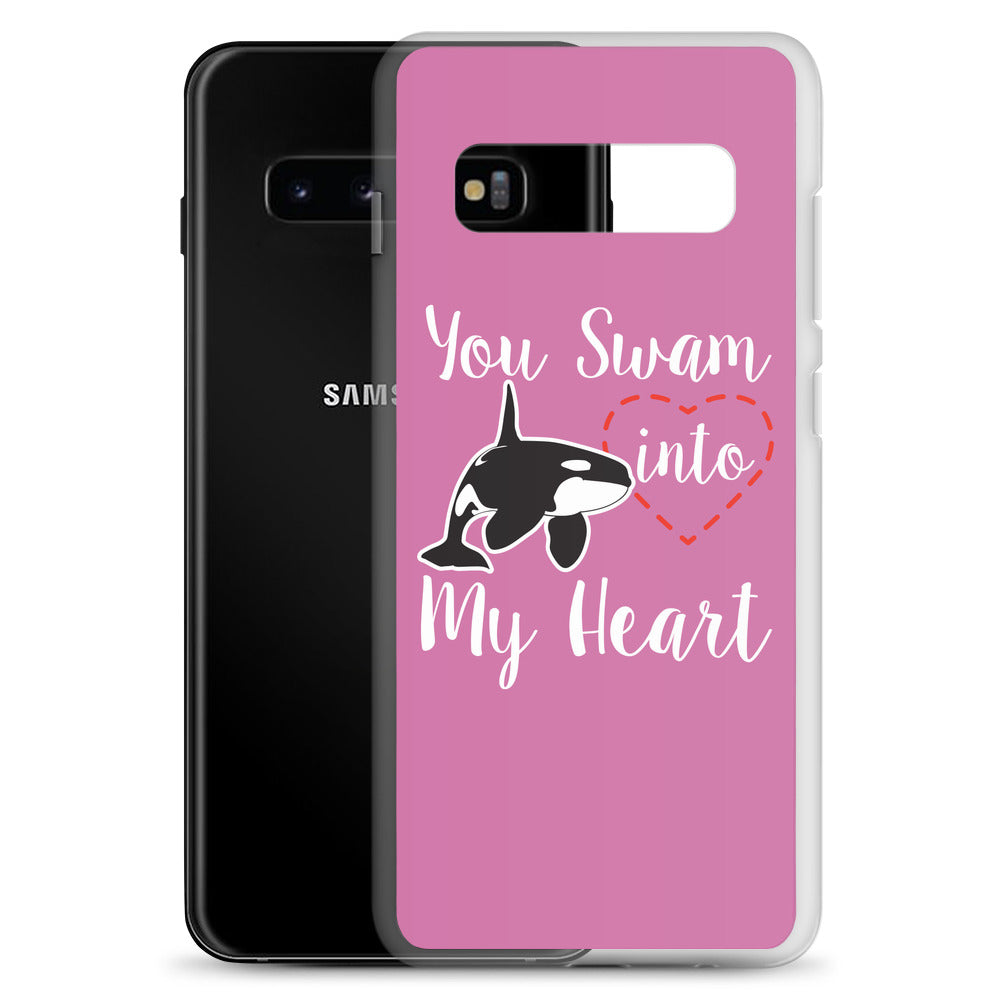 You Swam into My Heart Samsung Case Pink - Splashing Apparel