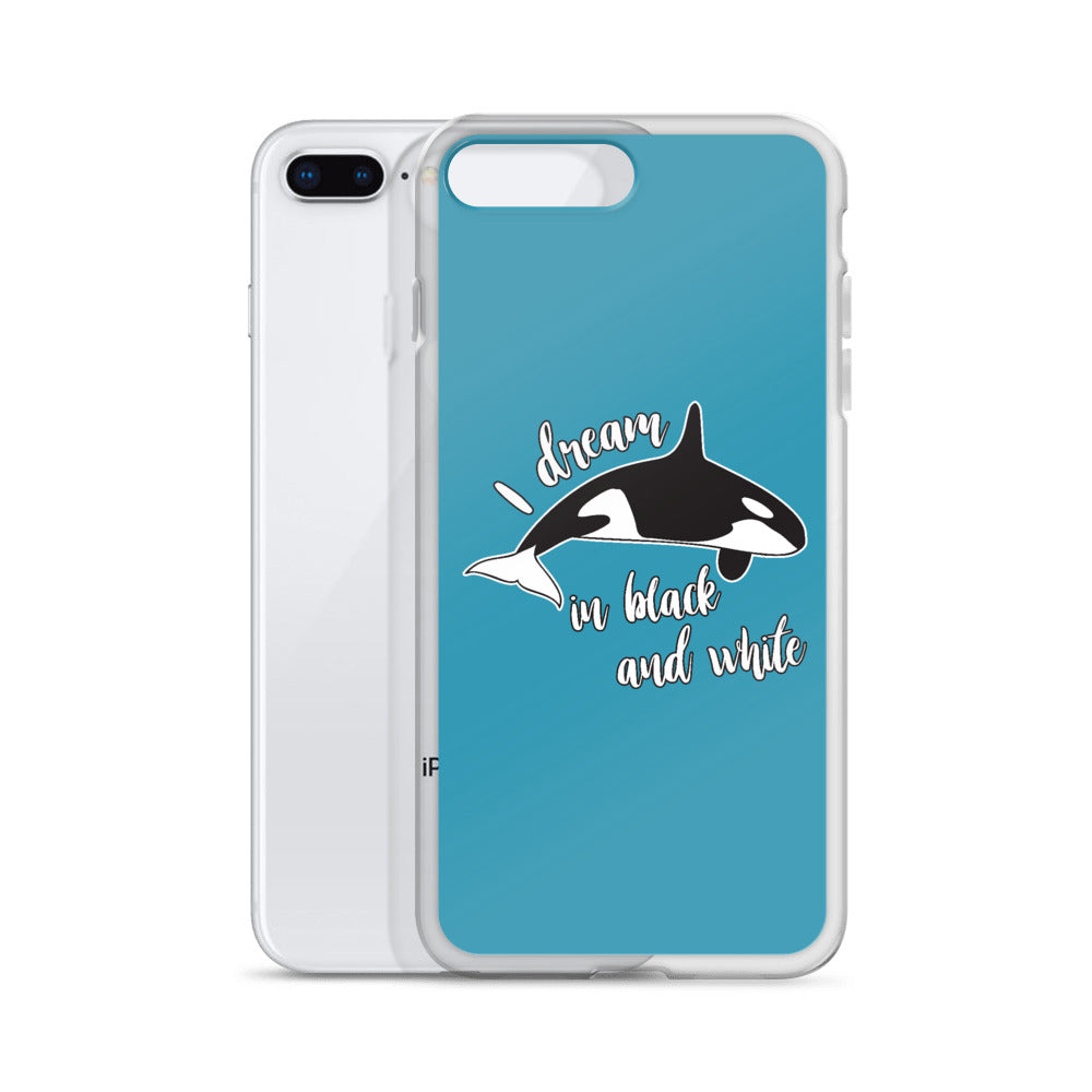 Dream in Black and White iPhone Case Blue - Splashing Apparel