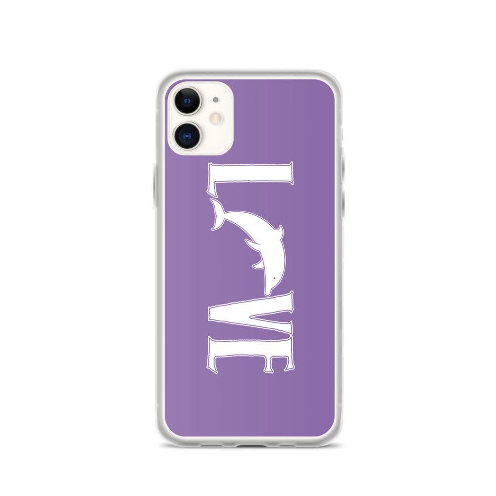 Love Dolphins iPhone Case Purple - Splashing Apparel