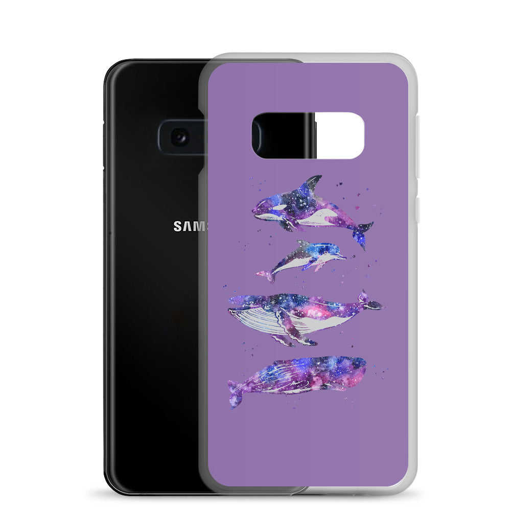 Stary Whales Samsung Case Purple - Splashing Apparel