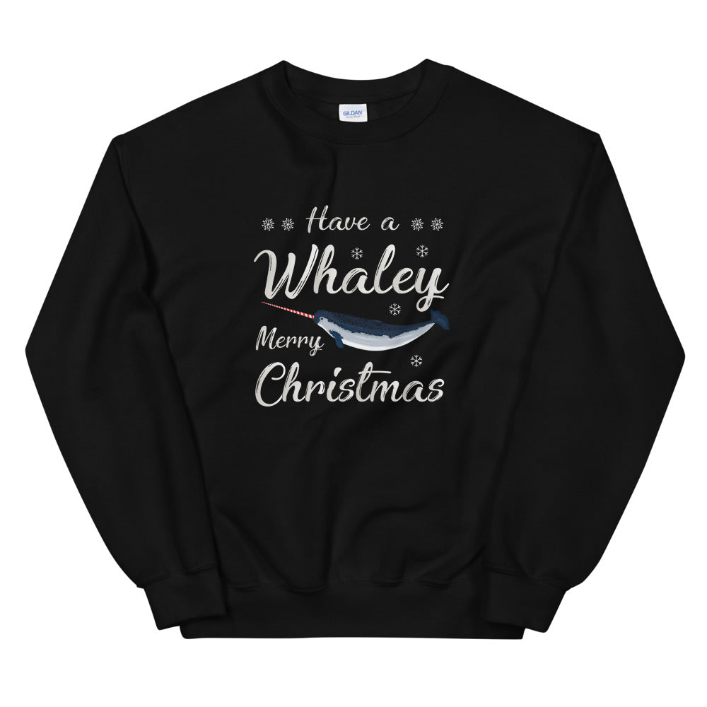 Candy Cane Narwhal Sweatshirt - Splashing Apparel