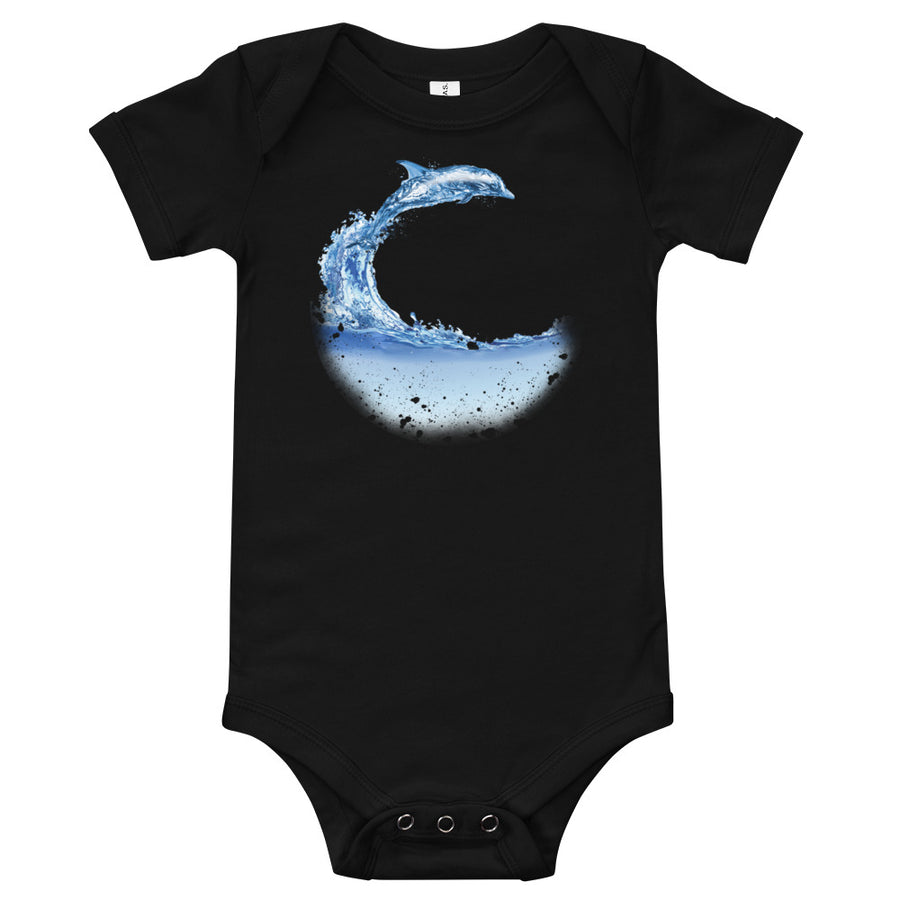 Aqua Dolphin Baby Onesie - Splashing Apparel