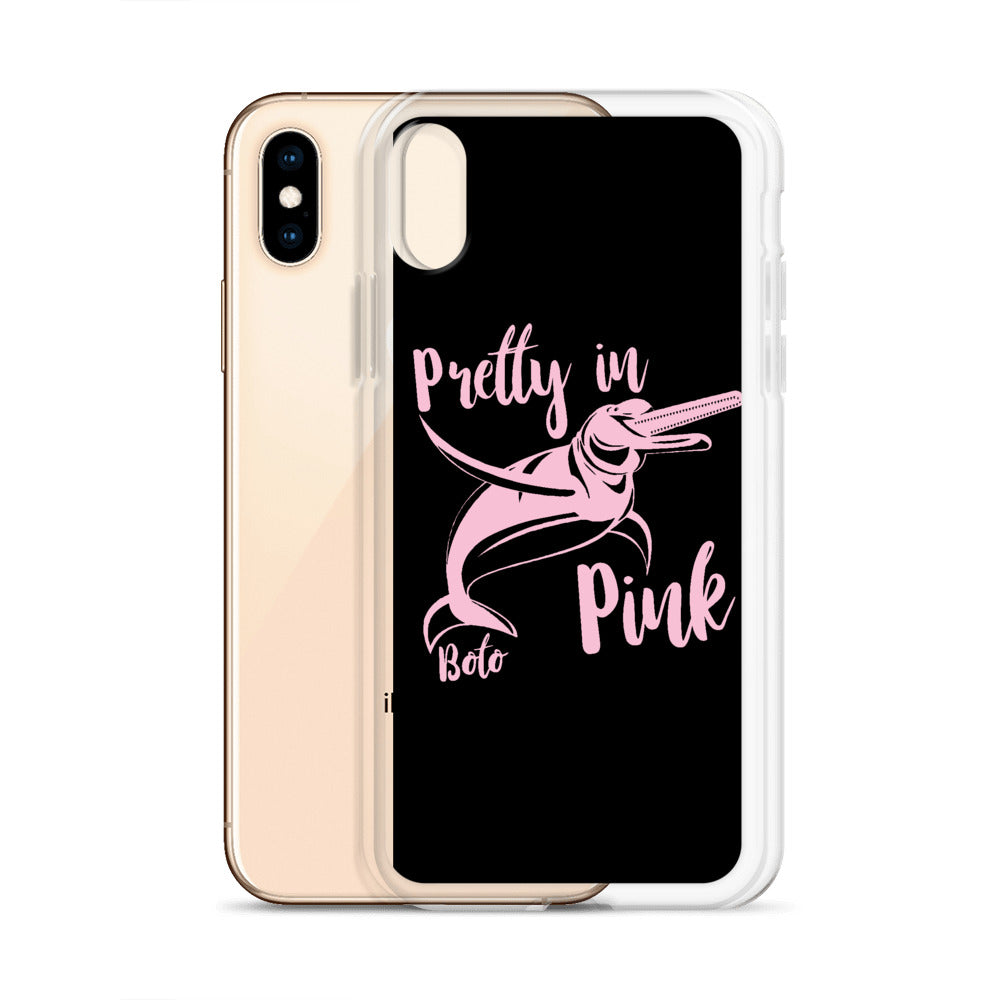 Pretty in Pink iPhone Case Black - Splashing Apparel