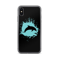 Dolphin Splash iPhone Case Black - Splashing Apparel