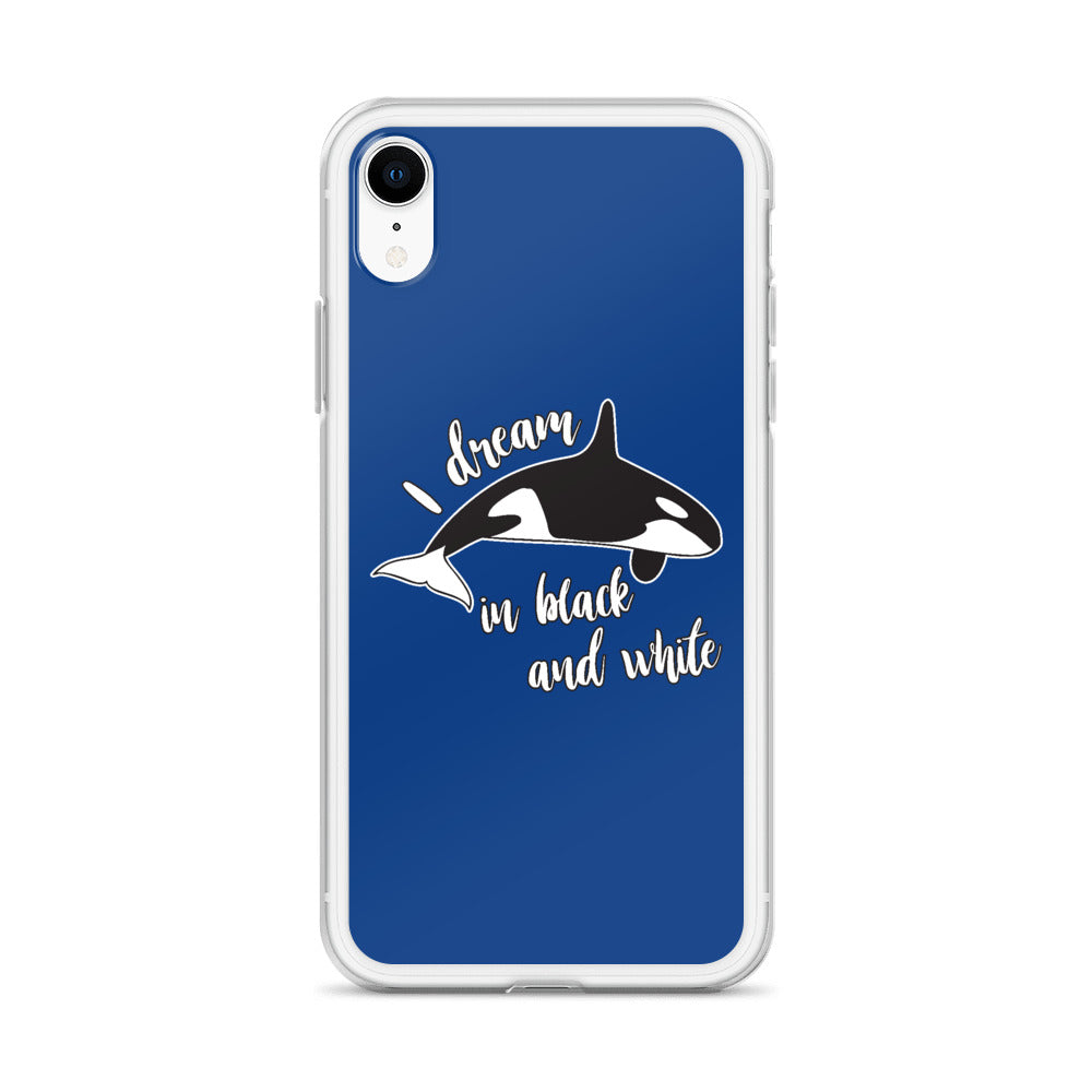 Dream in Black and White iPhone Case Dark Blue - Splashing Apparel