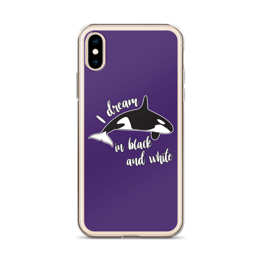 Dream in Black and White iPhone Case Purple - Splashing Apparel