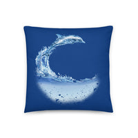 Aqua Dolphin Throw Pillow - Splashing Apparel