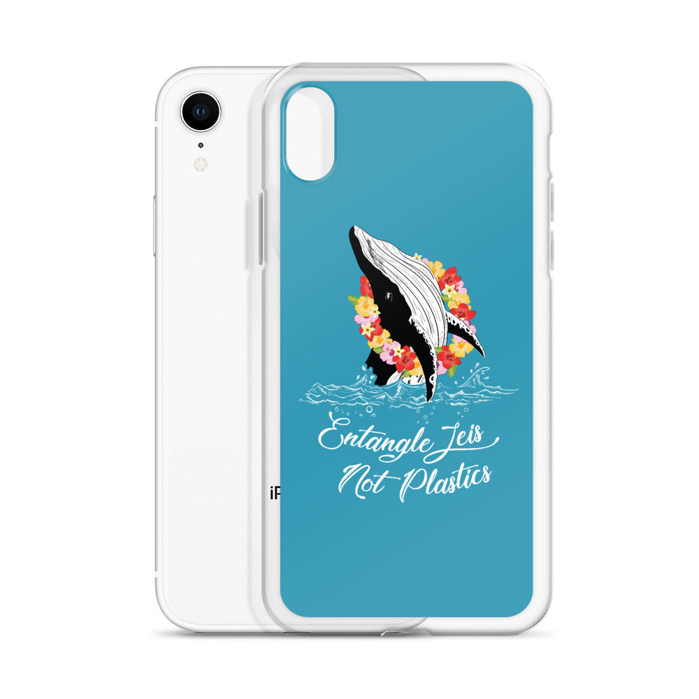 Entangle Leis Not Plastics iPhone Case Blue - Splashing Apparel
