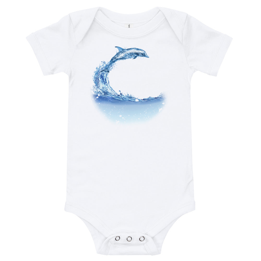 Aqua Dolphin Baby Onesie - Splashing Apparel