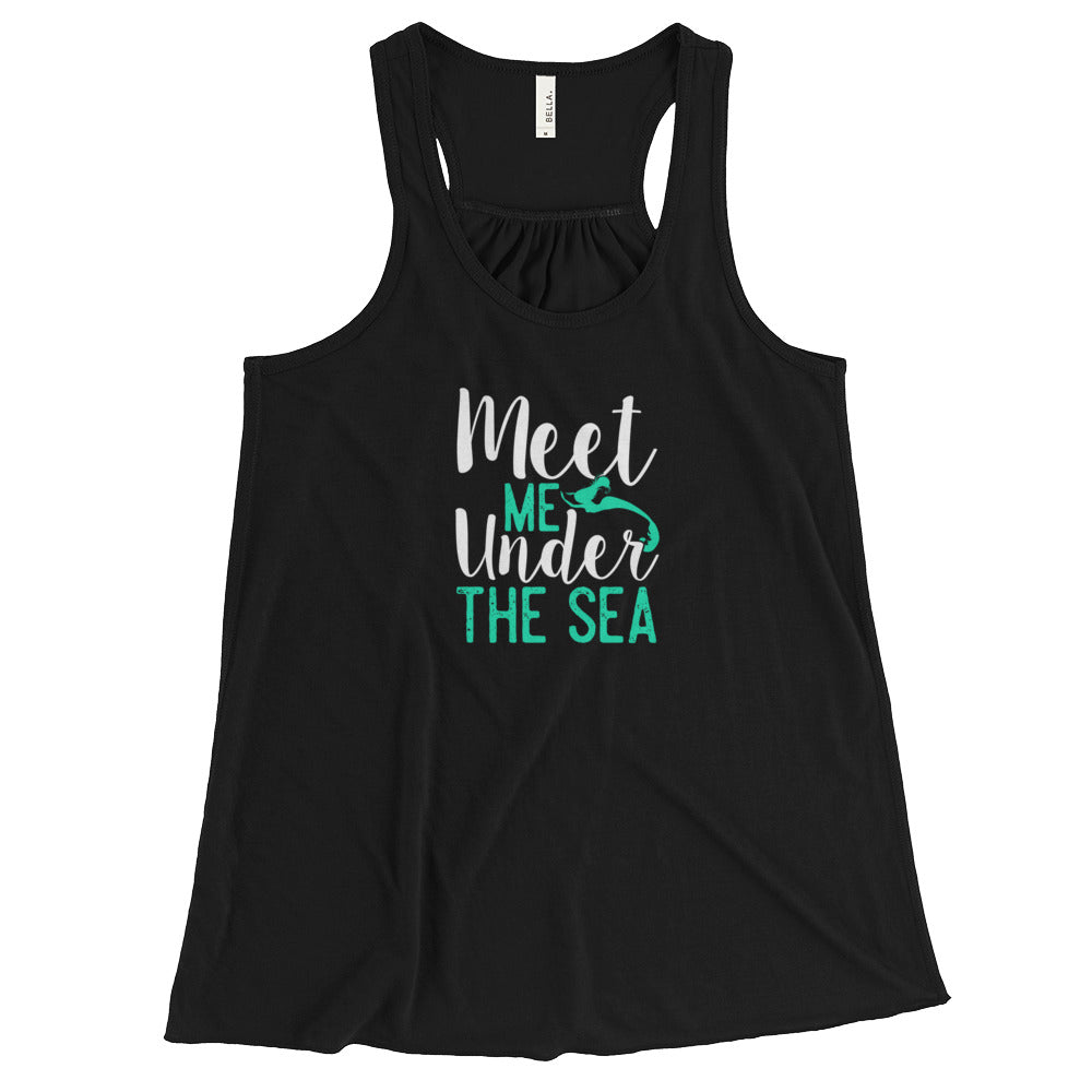 Meet Me Under the Sea Women's Flowy Racerback Tank - Splashing Apparel