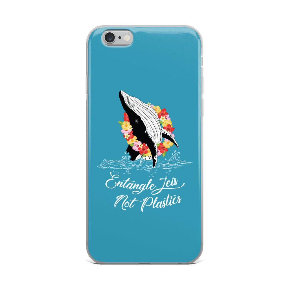 Entangle Leis Not Plastics iPhone Case Blue - Splashing Apparel