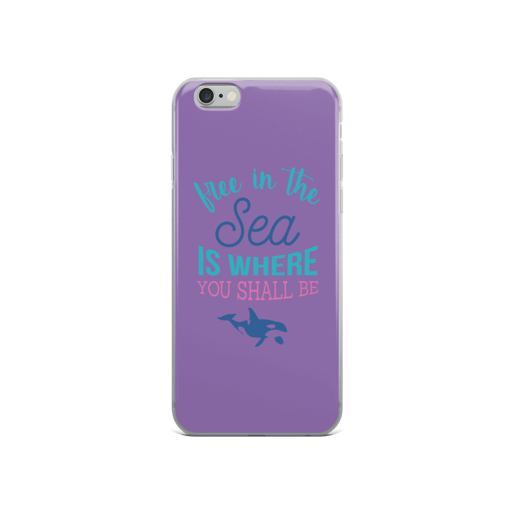 Free in the Sea iPhone Case Purple - Splashing Apparel