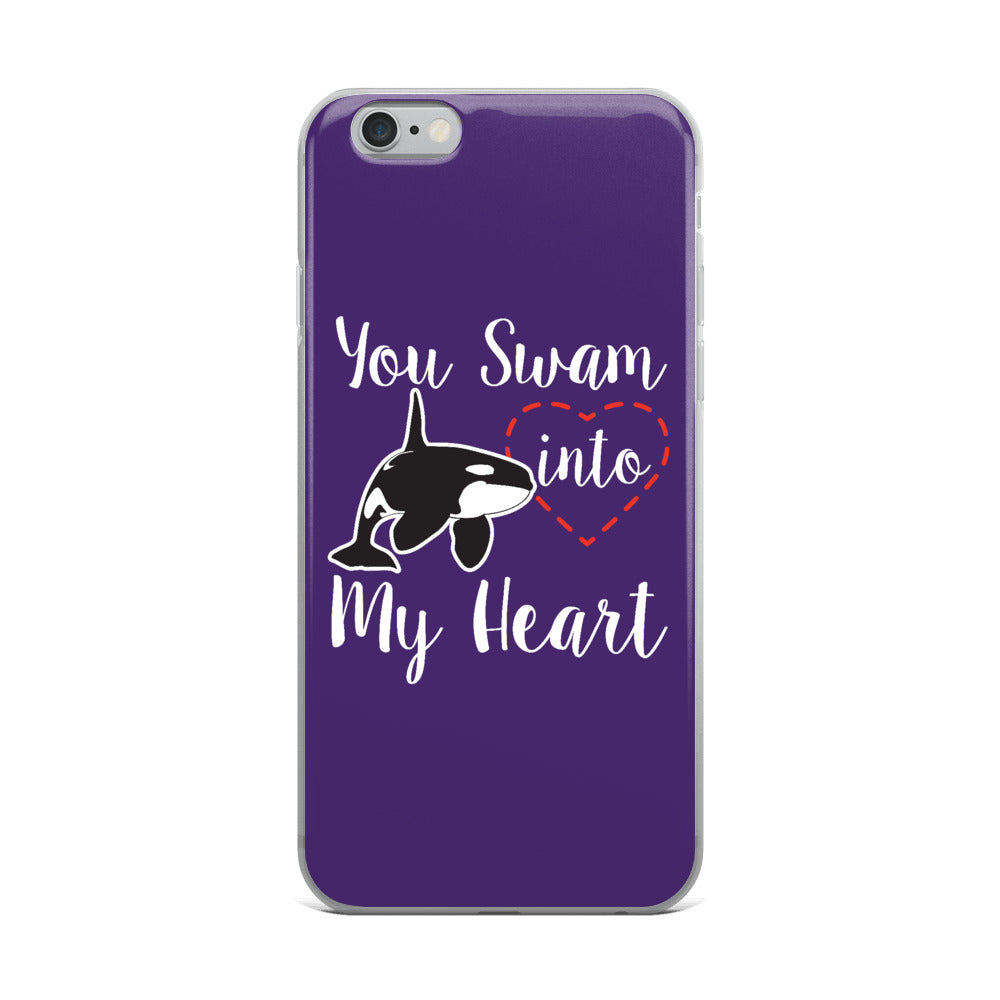 You Swam into My Heart iPhone Case Purple - Splashing Apparel