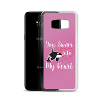 You Swam into My Heart Samsung Case Pink - Splashing Apparel